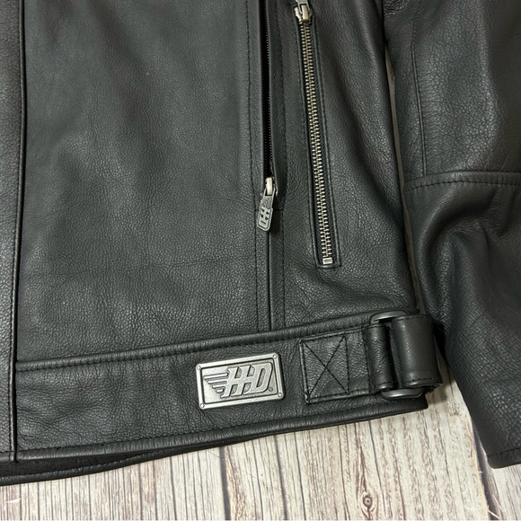 Harley-Davidson Other - Harley Davidson Men’s Large Crossroads Reflective Black Full Zip Leather Jacket